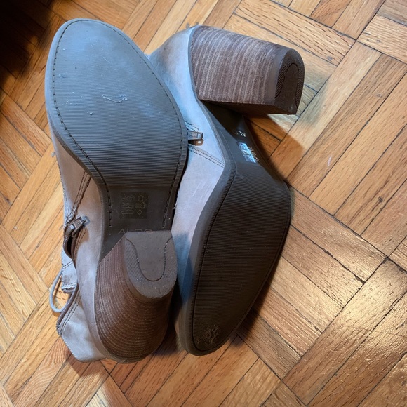 Genuine Leather Aldo Light Tan High Heel Lace Up Boots Ankle Booties Vintage - Picture 11 of 12